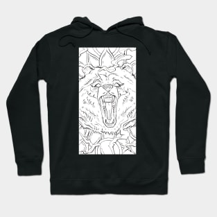 Party Bear , Neotraditional Angry Bear Animal Tattoo inspired illustration Hoodie